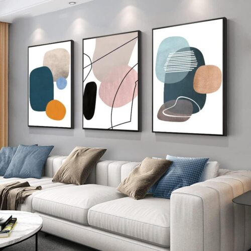 Abstract Color Block Canvas Wall Art Set