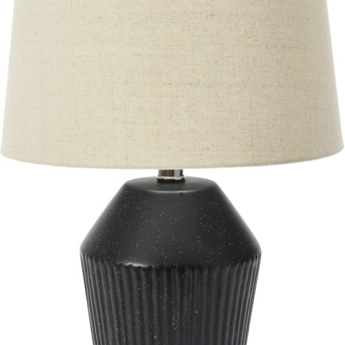Round Stoneware Desk Lamp with Minimalist Design