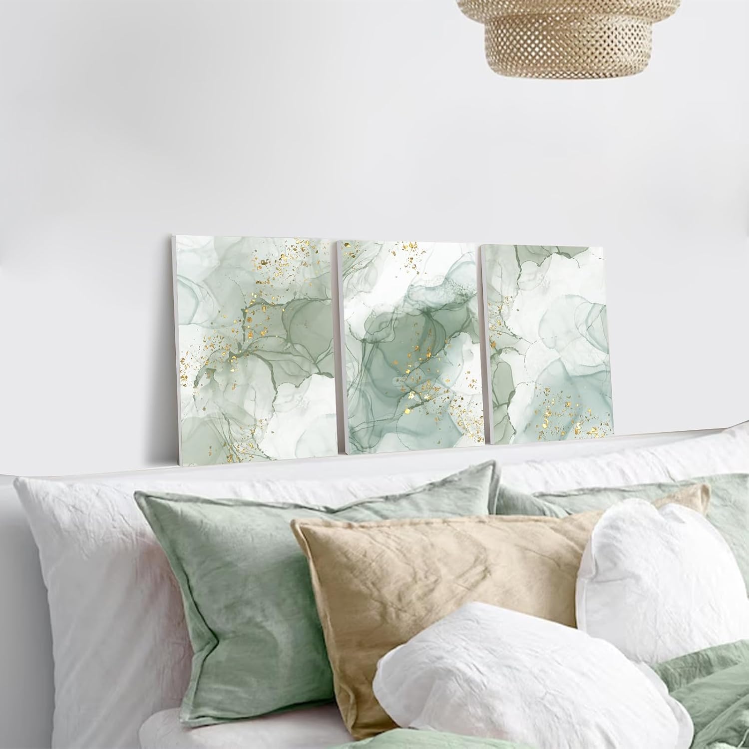Abstract Green Wall Art Set