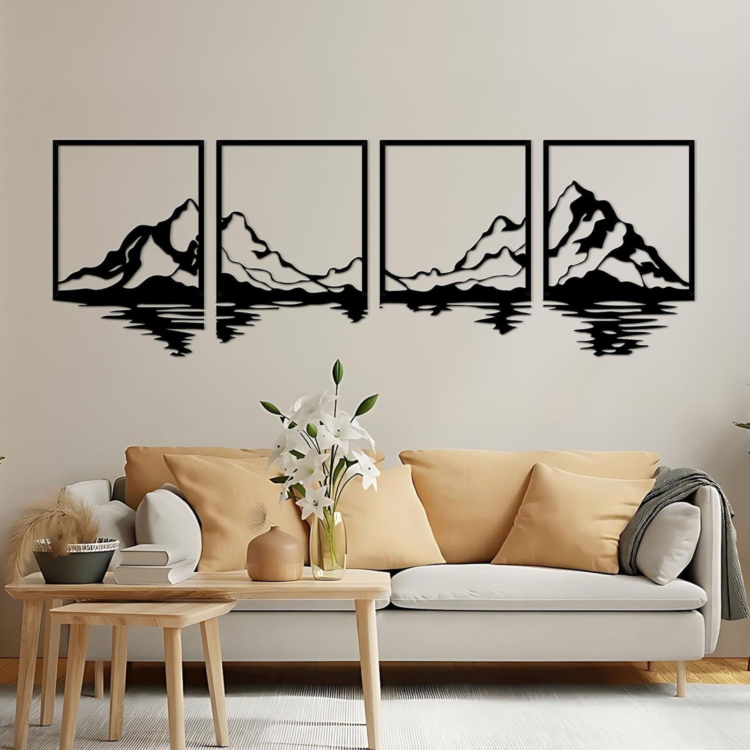 Mountain Landscape Metal Wall Art Set
