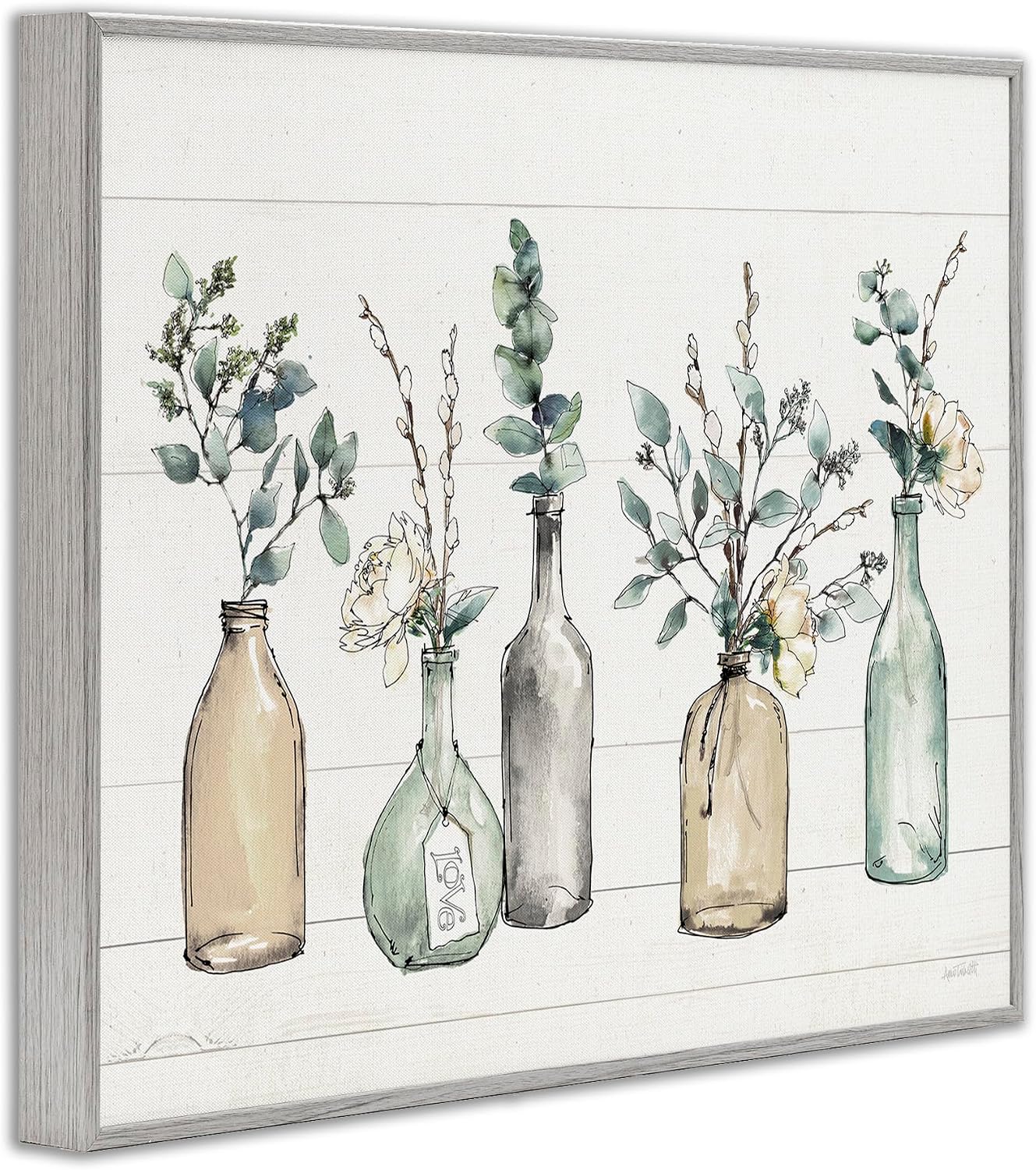 Bottles and Plants Canvas Wall Art - Image 2