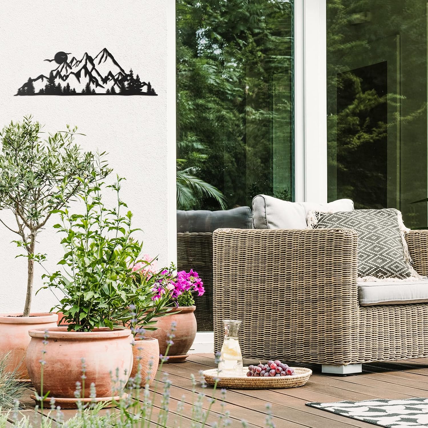 Mountain Range Metal Wall Art, Nature Landscape Wall Decor