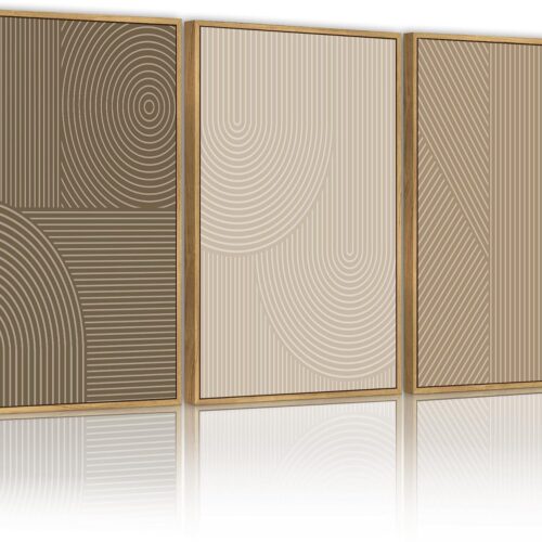 Minimalist Abstract Framed Wall Art, Modern Boho Geometric Decor