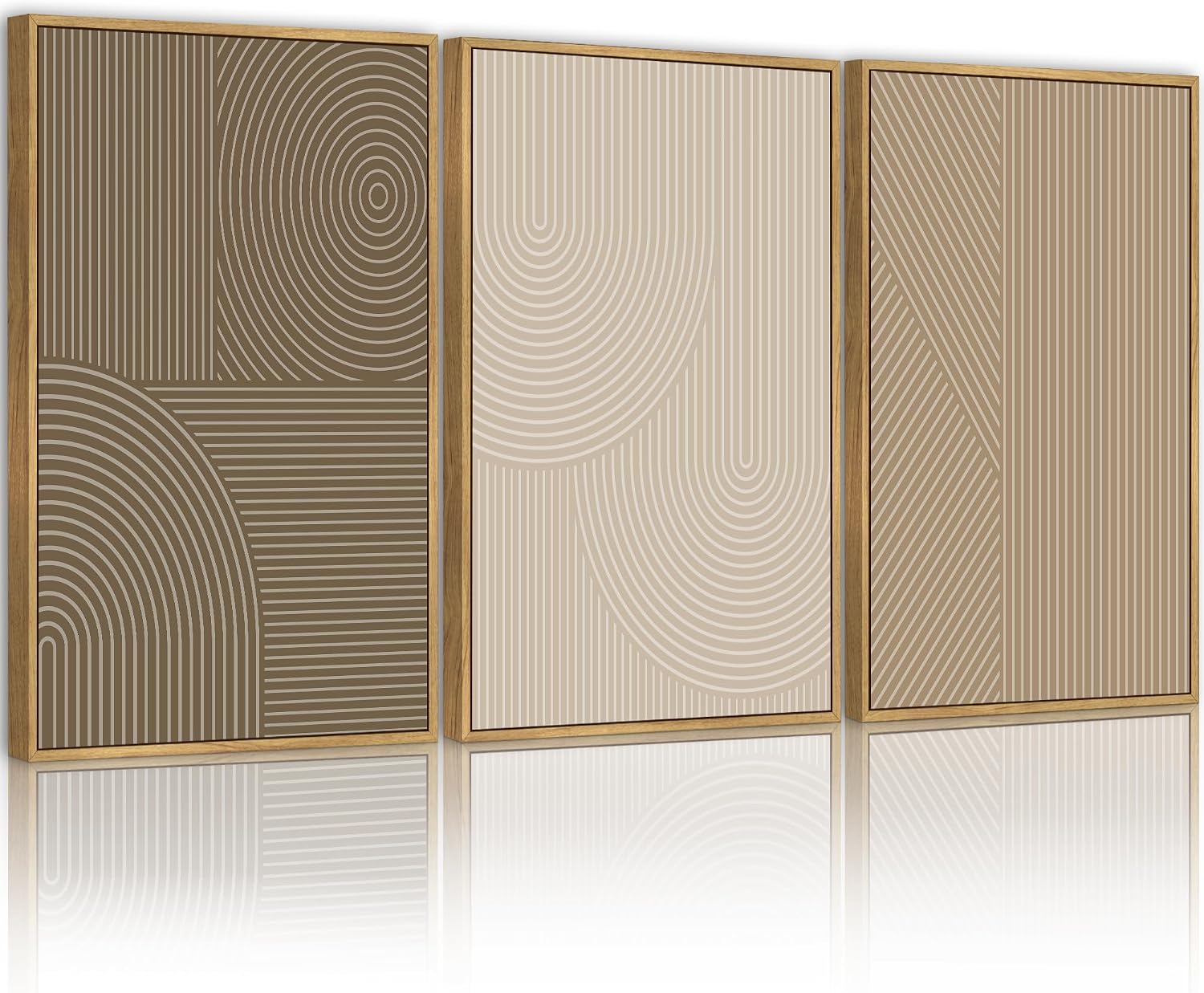 Minimalist Abstract Framed Wall Art, Modern Boho Geometric Decor